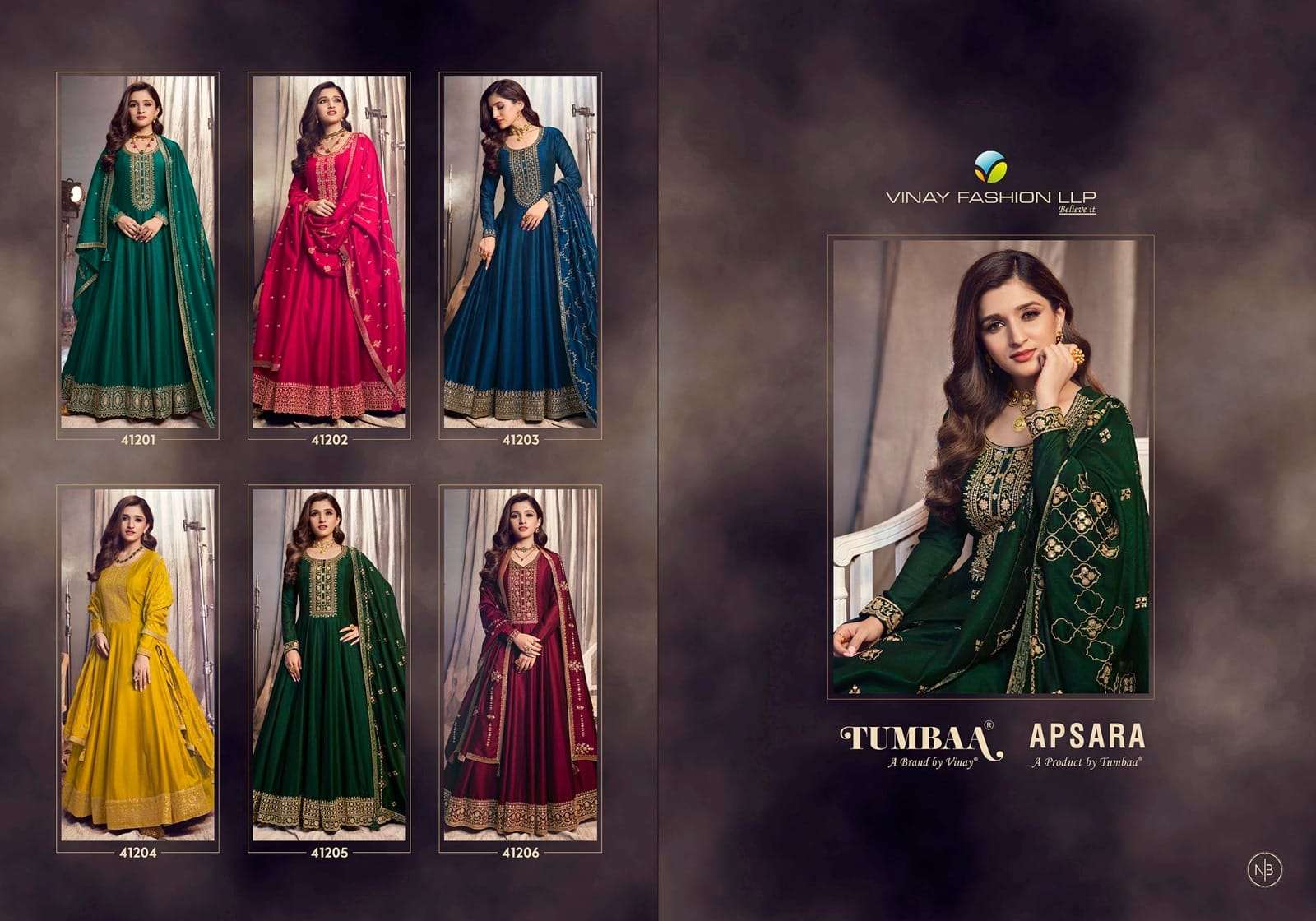 vinay-fashion-tumbaa-apsara-silk-festive-look-gown-with-dupatta-catalog-4