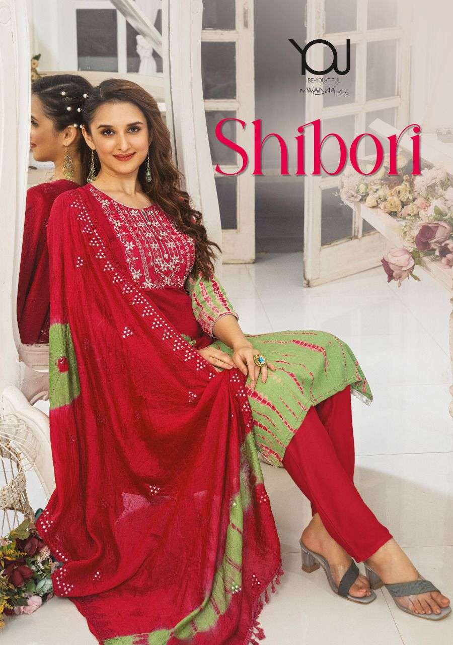 WANNA SHIBORI RAYON KURTIS BOTTOM WITH DUPATTA LATEST CATLOGE 