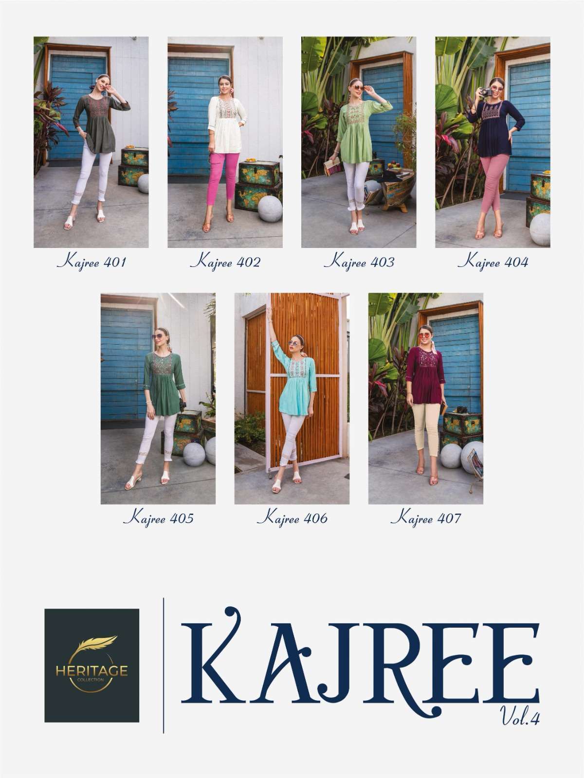 HERITAGE KAJREE RAYON TUNIC LATEST CATLOG WHOLESALER 