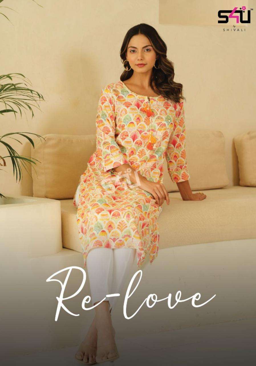 S4U RE LOVE RAYON COTTON PRINTED KURTIS WHOLESALE LATEST CATLOGE 