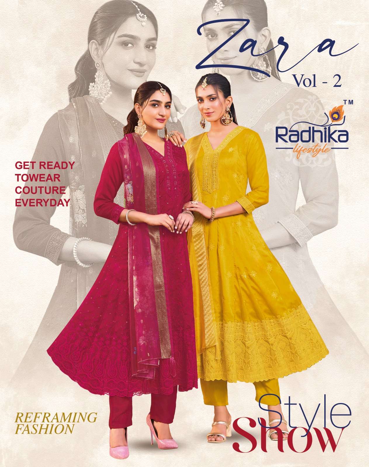 RADHIKA LIFESTYLE ZARA ANARKALI KURTI WHOLESALE COLLECTION 
