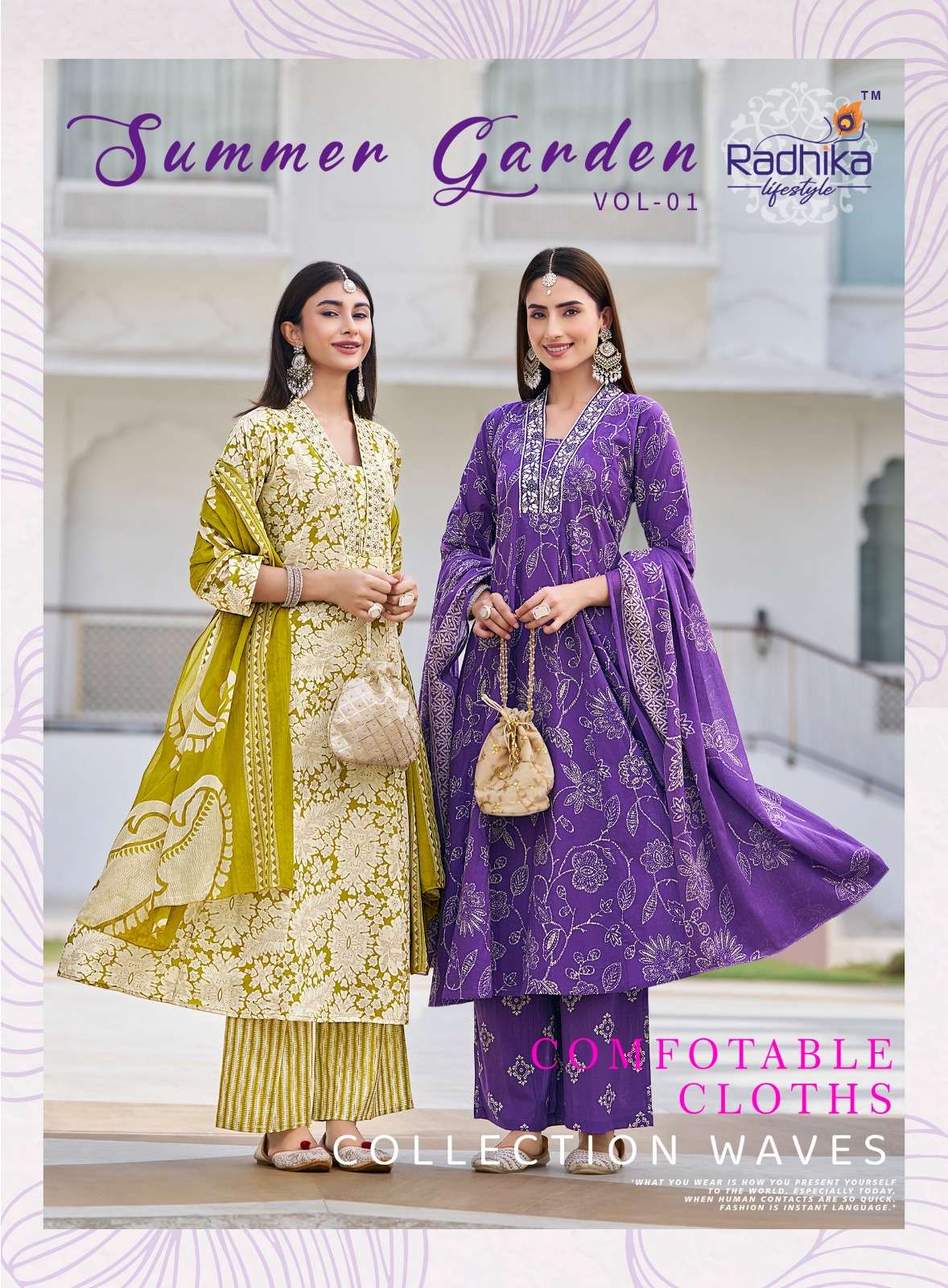 RADHIKA SUMMER GARDEN COTTON KURTI WHOLESALER
