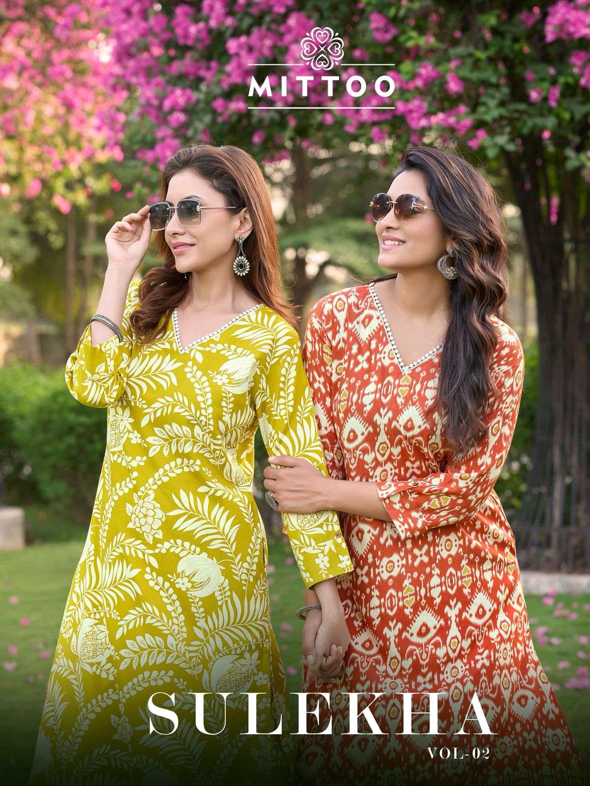 MITTOO SULEKHA VOL 2 RAYON PRINT KURTI PALZO WHOLESALE COLLECTION 