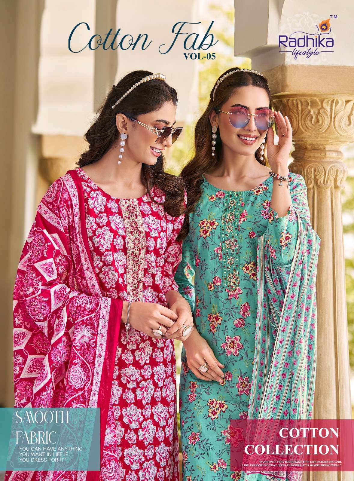RADHIKA LIFE STYLE COTTON FAB VOL 5 KURTI WHOLESALE COLLECTION 