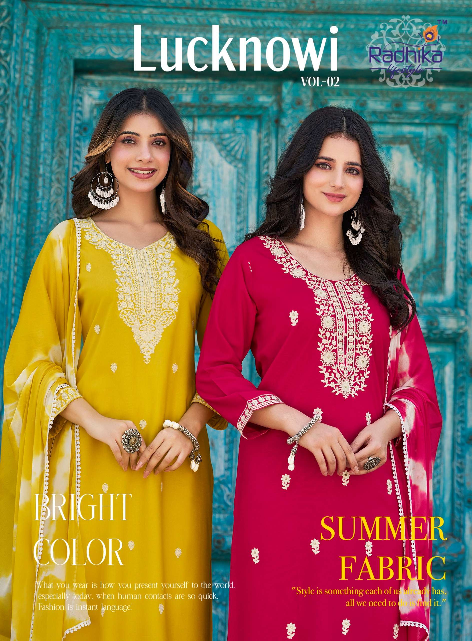 RADHIKA LUCKNOWI VOL 2 RAYON DESIGNER KURTI WHOLESALE COLLECTION 
