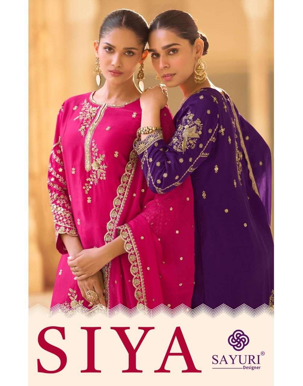 SAYURI SIYA CREAP SILK PARTY WEAR SUIT WHOLESALE COLLECTION   