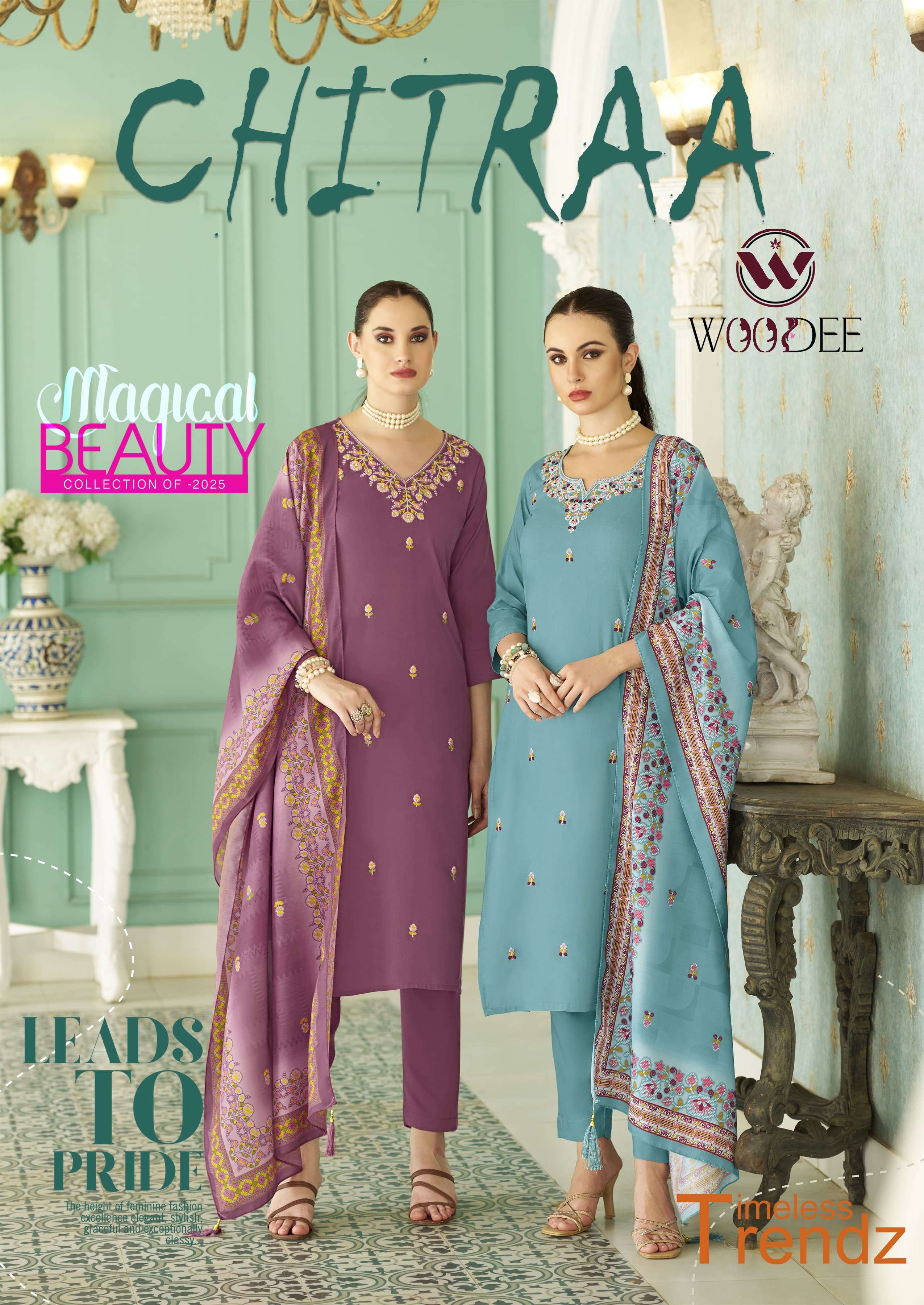 WOODEE CHITRA RAYON DESIGNER KURTI WHOLESALE COLLECTION 