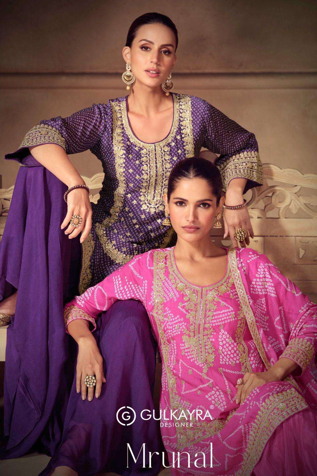 GULKAYRA MRUNAL CHINON PARTYWEAR SUIT WHOLESALE COLLECTION