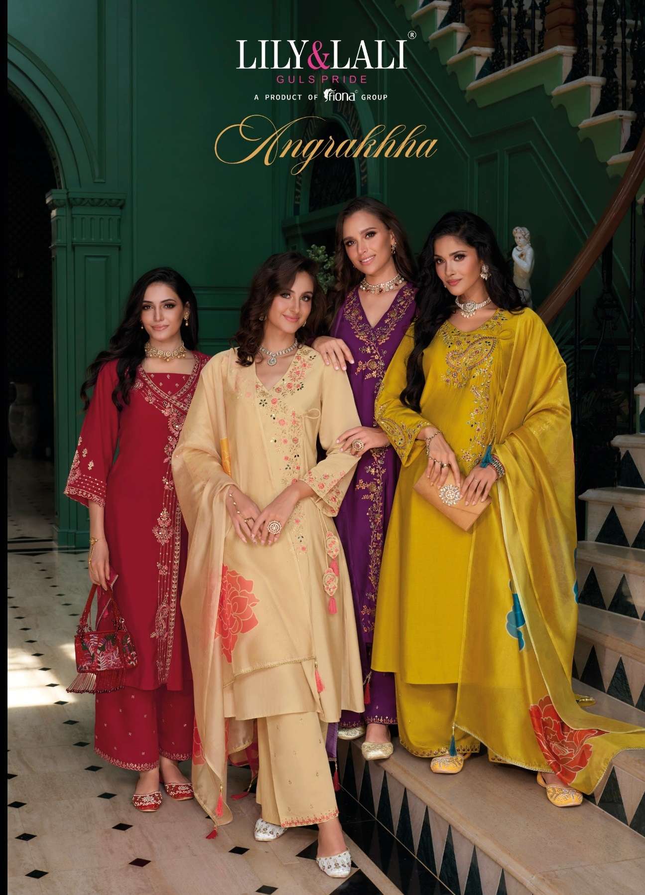 LILY LALI ANGARAKHHA ROMAN SILK PARTYWEAR SUIT WHOLESALE COLLECTION 