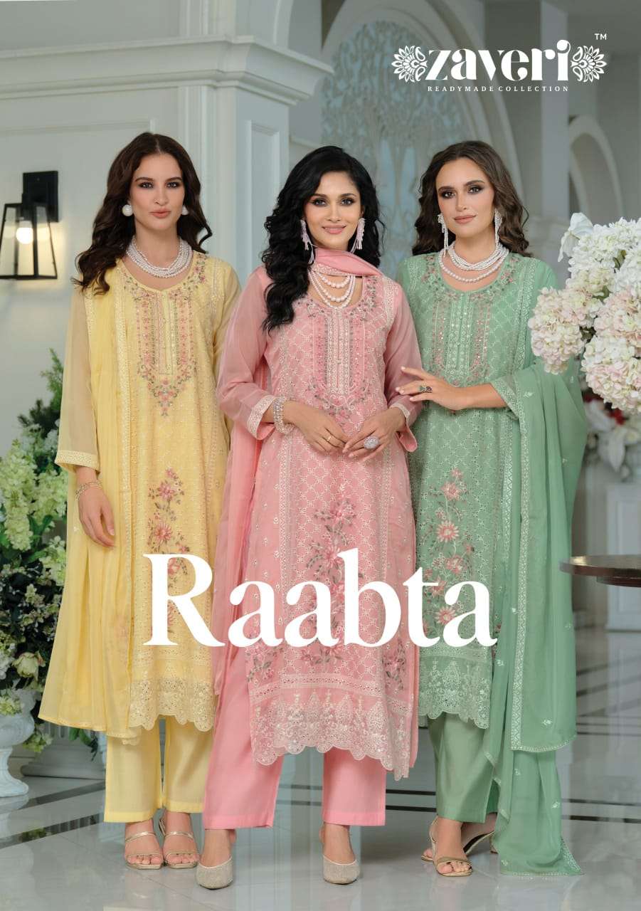 ZAVERI RAABTA ORGANZA DESIGNER SUIT WHOLEASALE COLLECTION 
