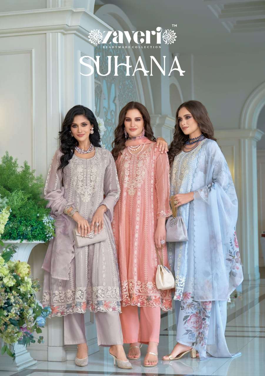 ZAVERI SUHANA ORGANZA DESIGNER SUIT WHOLESALE COLLECTION 