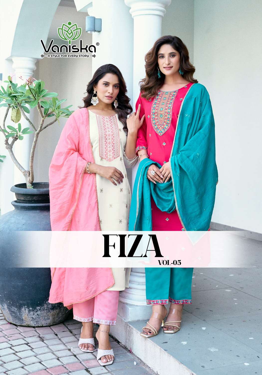 VANISKA FIZA VOL 5 ROMAN SILK KURTI SET WHOLESALE COLLECTION 